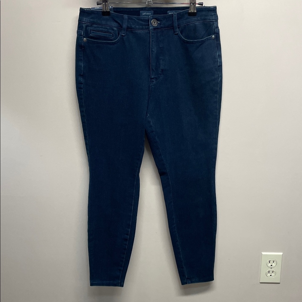 NWT J. Jill High Rise Premium-Flex Denim Leggings Deep Marine Wash Jeans 8P